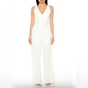 Linen V Neck Jumpsuit